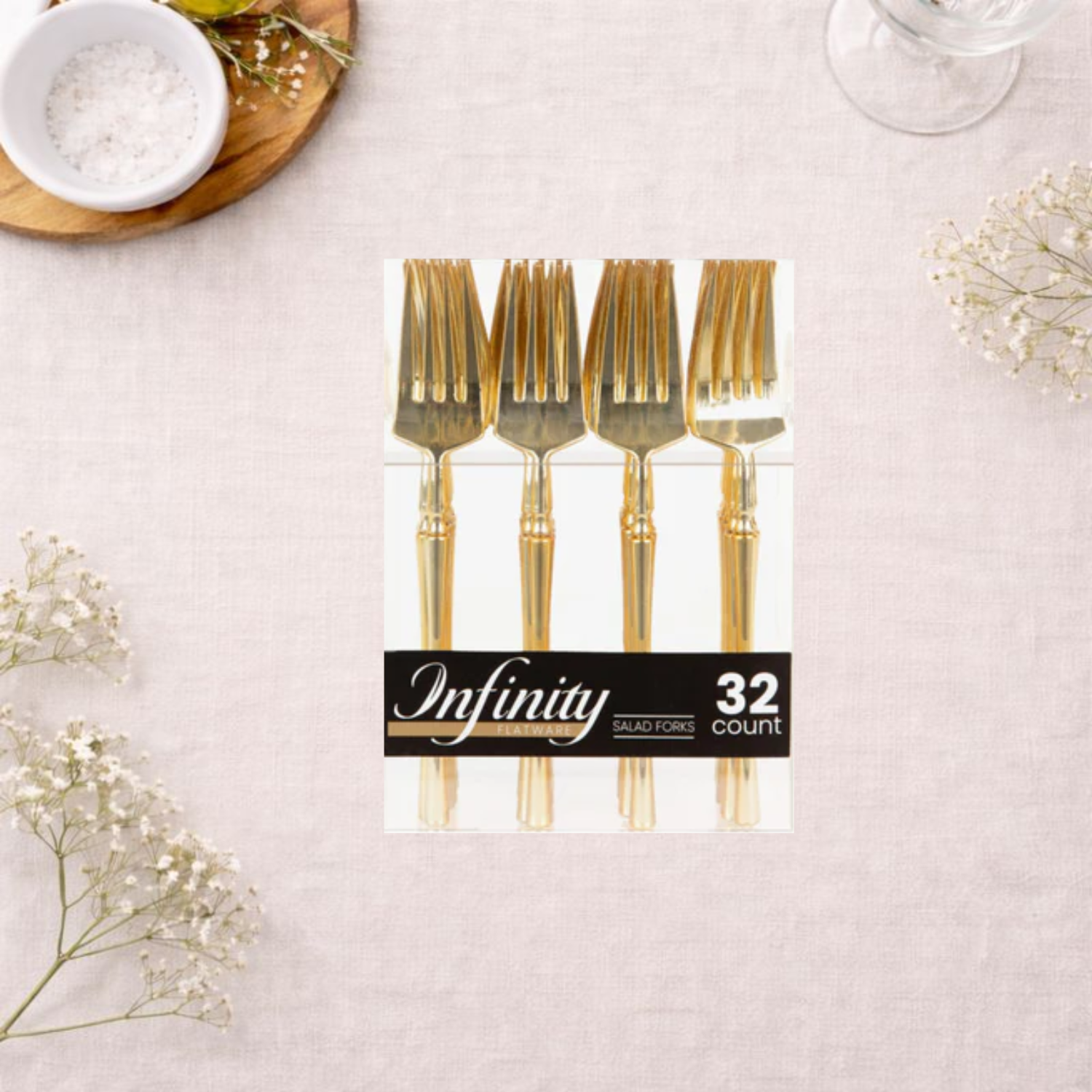 Gold Salad Forks- 32 Count