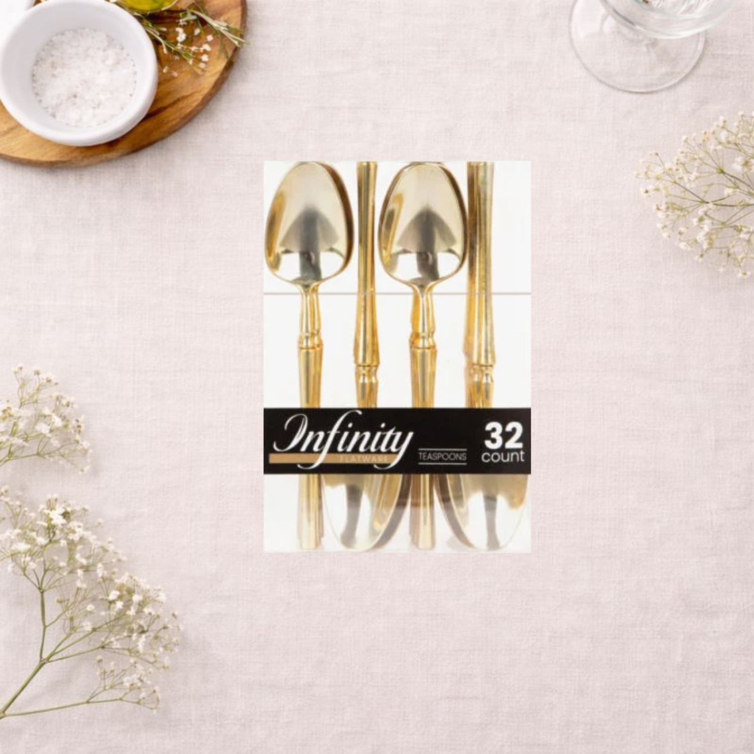 Gold Teaspoons - 32 Count