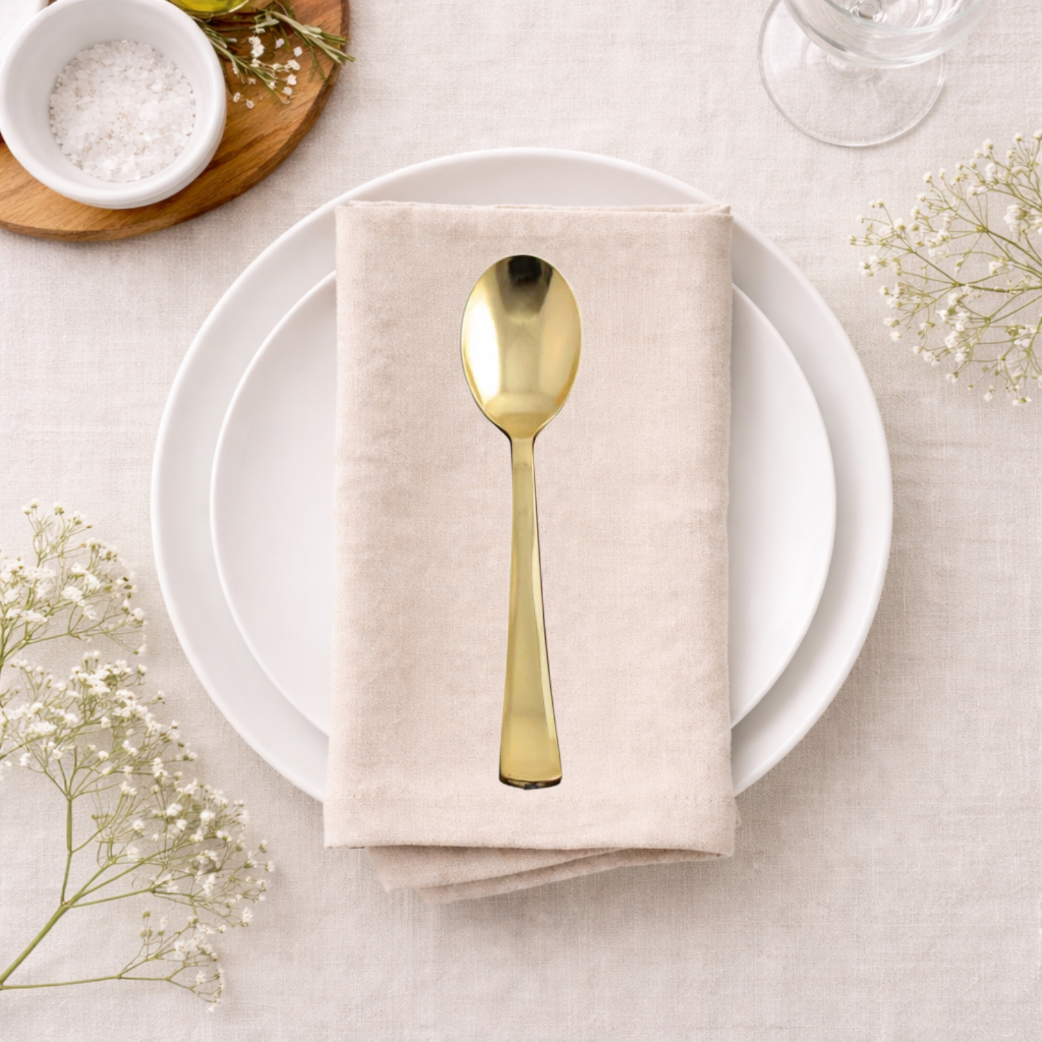 Gold-Like Plastic Spoons- 20 Count