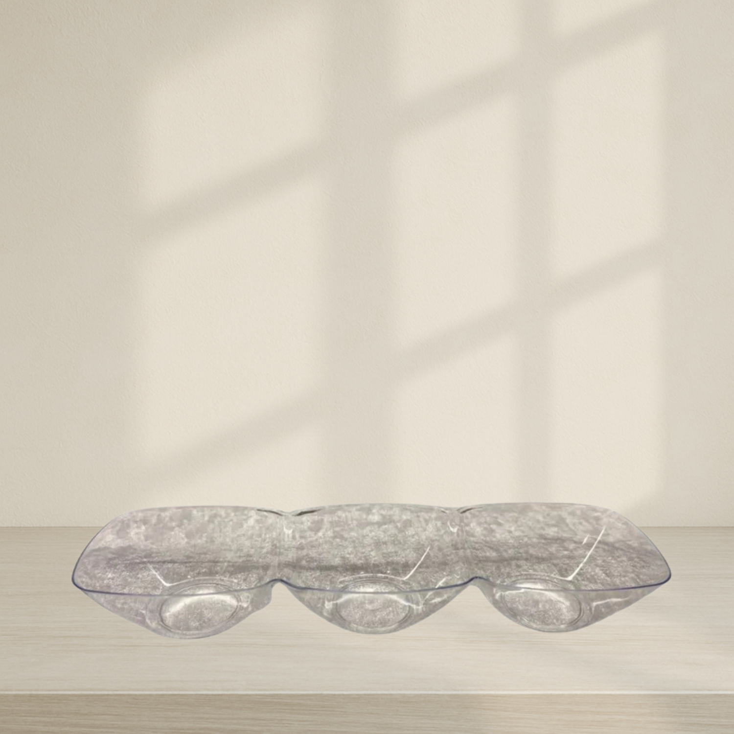Clear 3 Section Dish - 5 Count