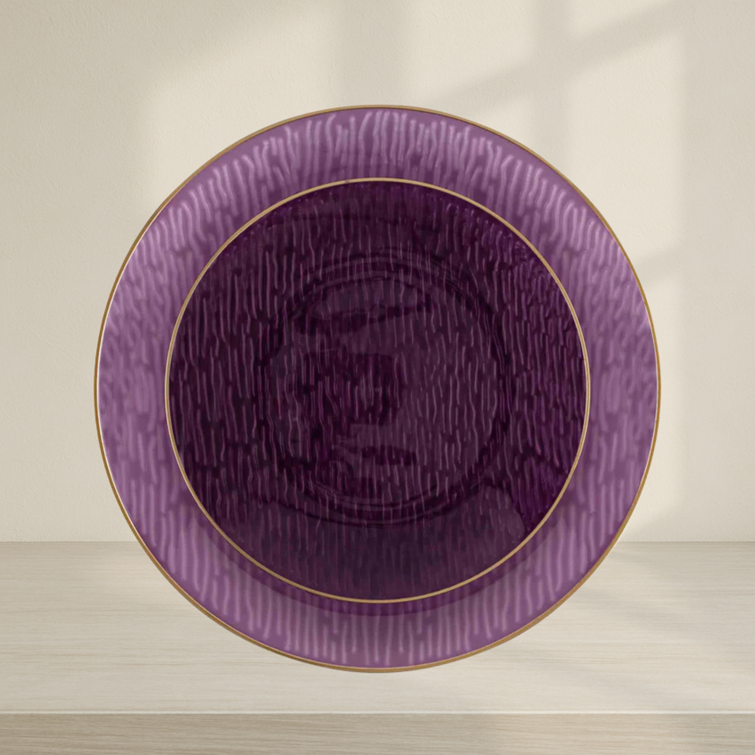 Icicles Plates Purple/Gold Rim Combo Plates - 24 Count
