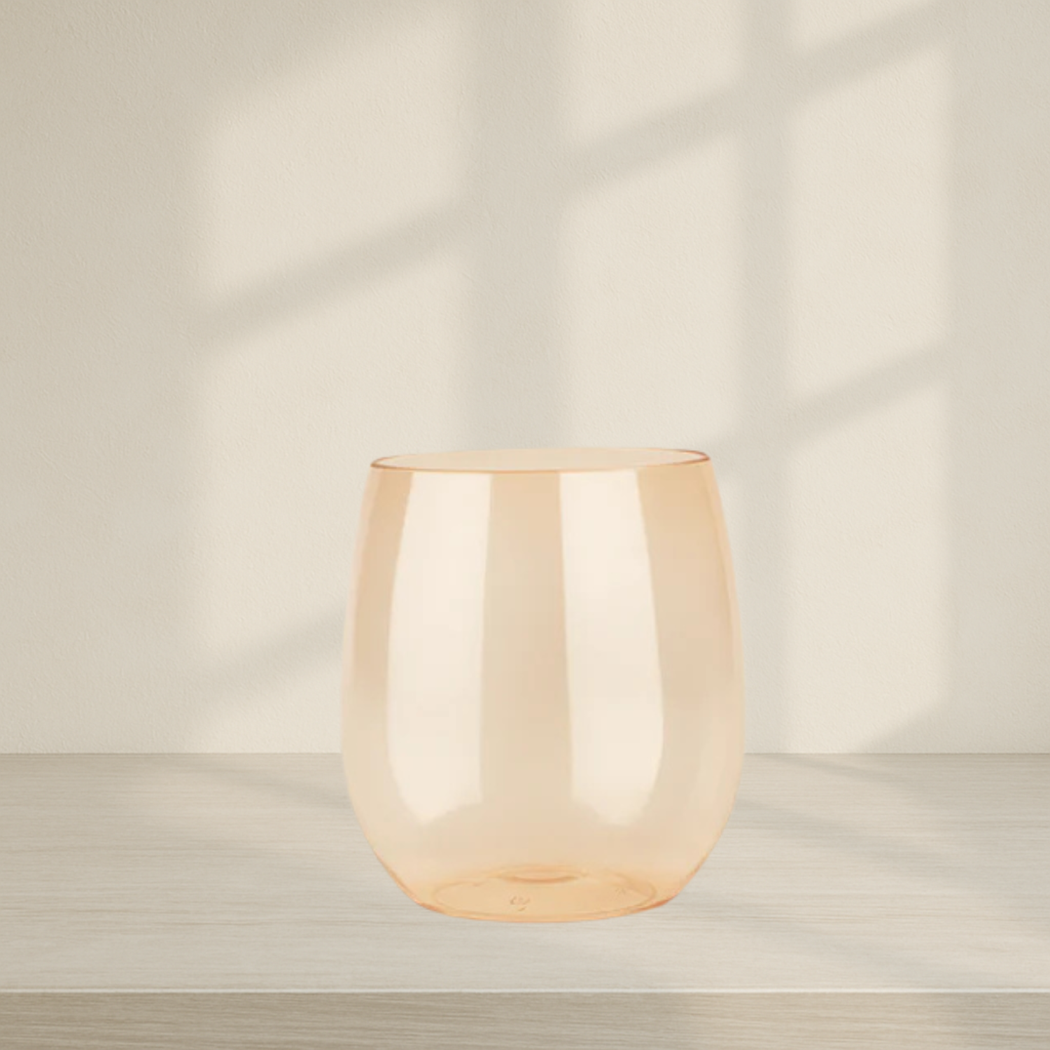 Stemless Goblets 12 oz Peach Transparent