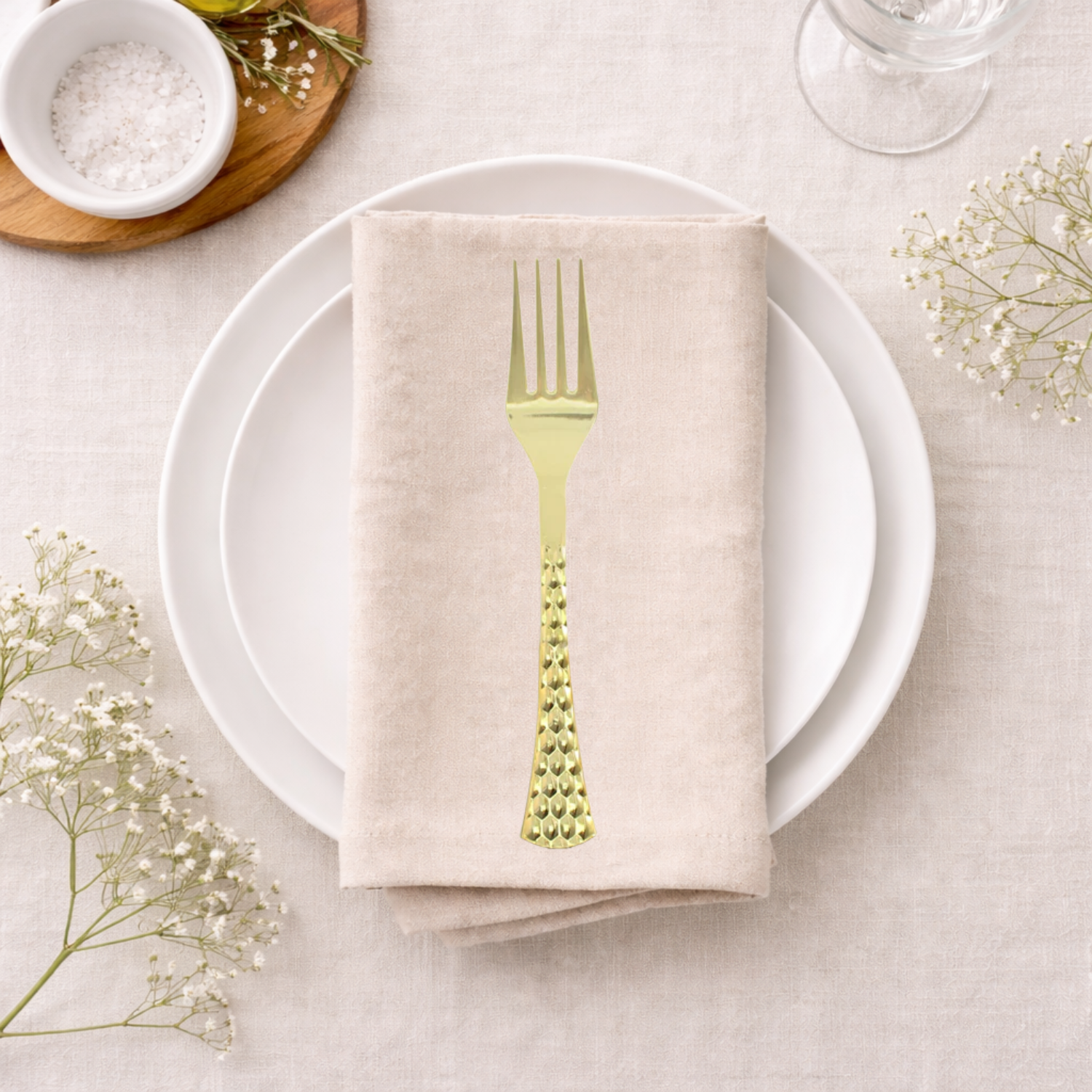 Hammered Forks Plastic Flatware- 20ct