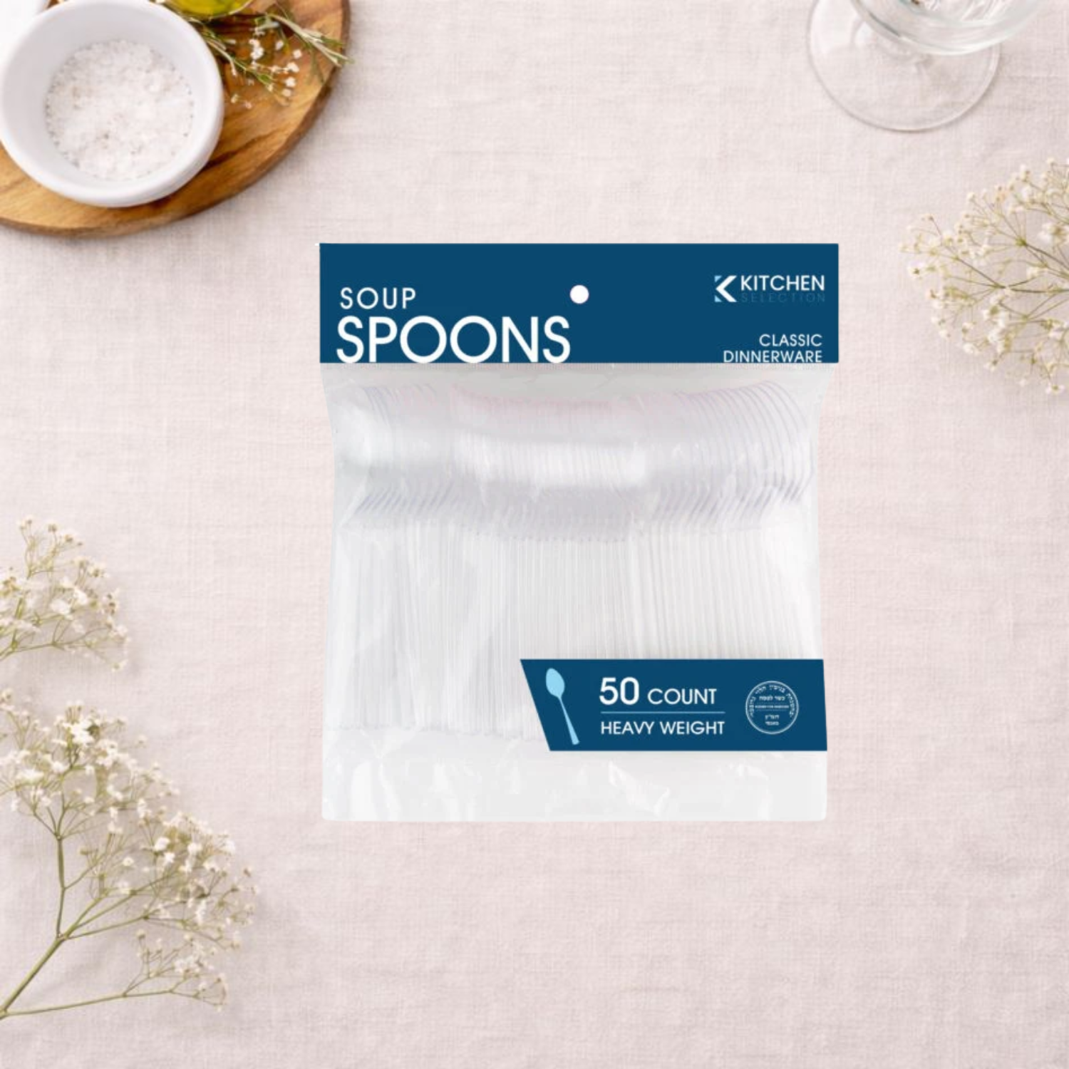 Heavy Weight Clear Soup Spoons- 50 Count