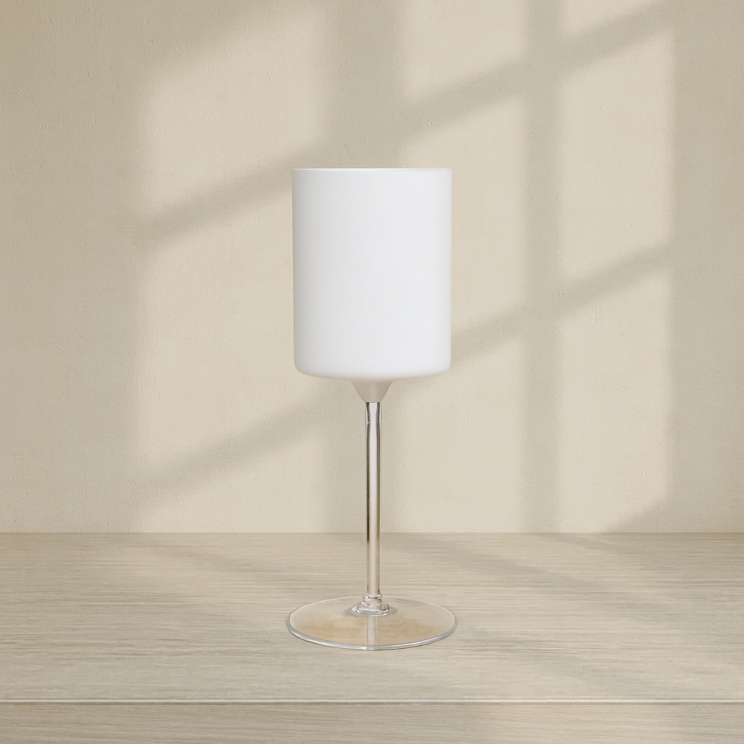 Two Tone Wine Glass White/Clear  - 5 Count