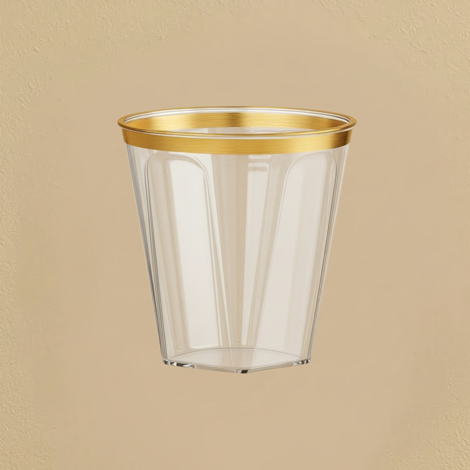 Gold Rim Square Shot Cups