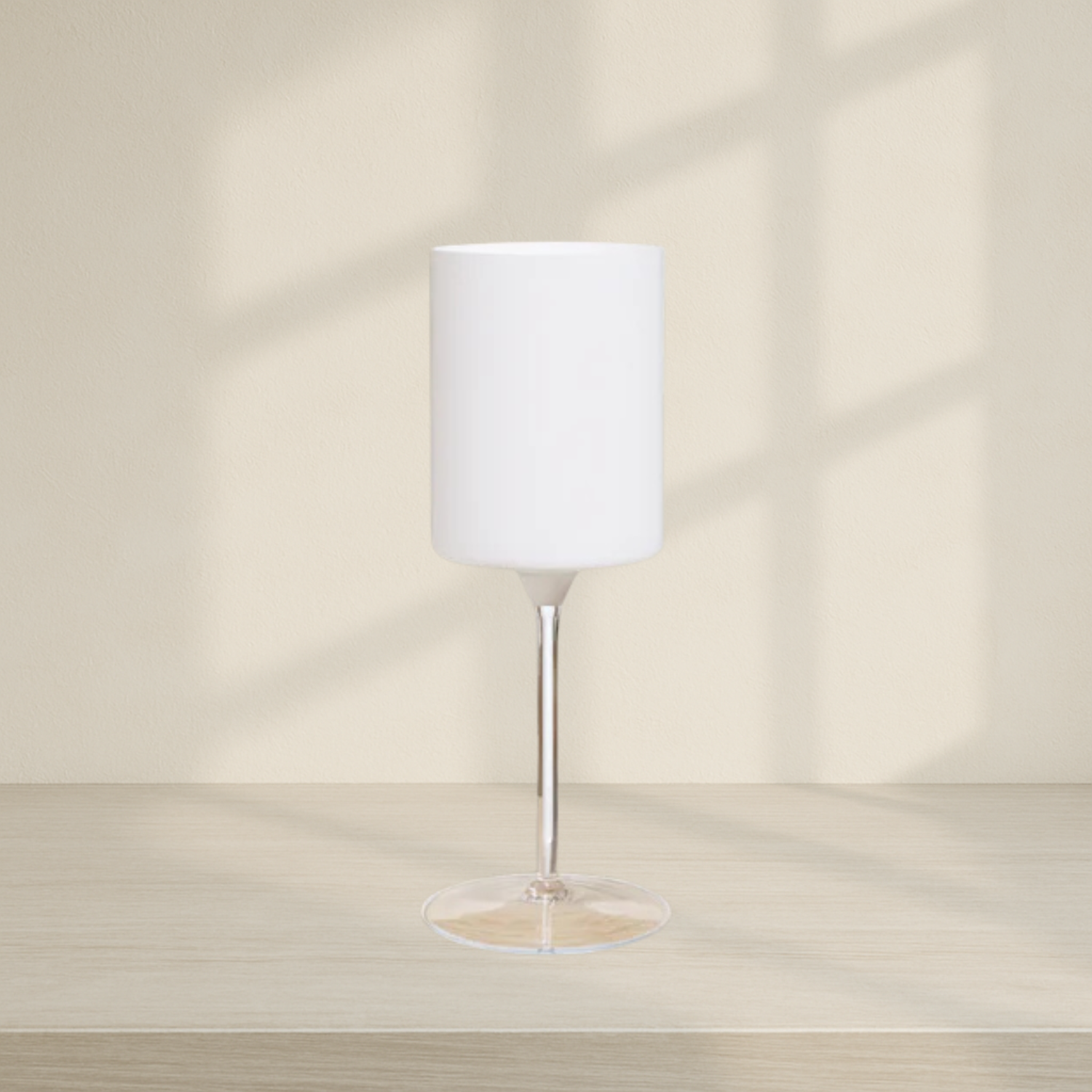 Two Tone Wine Glass White/Clear  - 5 Count