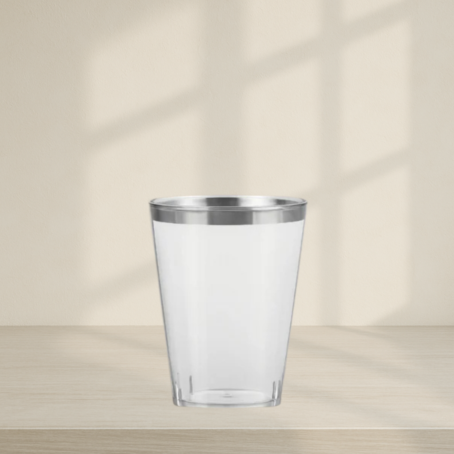 Silver Rim Square Tumblers - 20 Count
