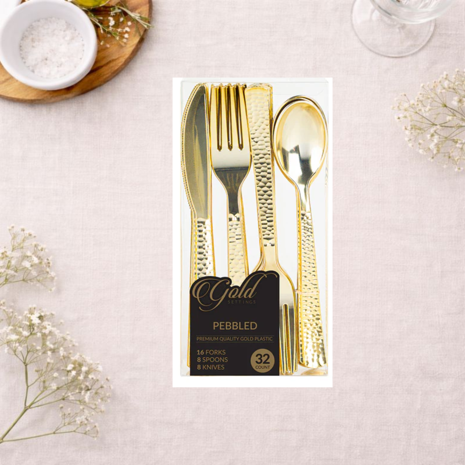 Pebbled Cutlery Combo - 32 Count