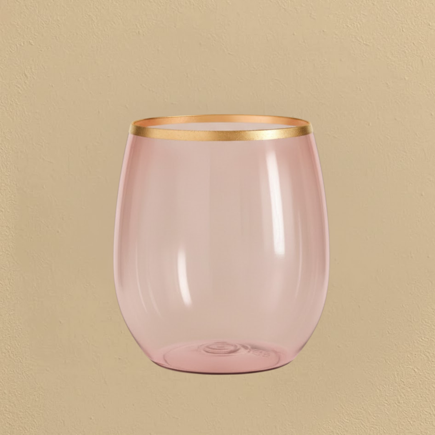 Stemless Goblets 12 oz Rose - Count