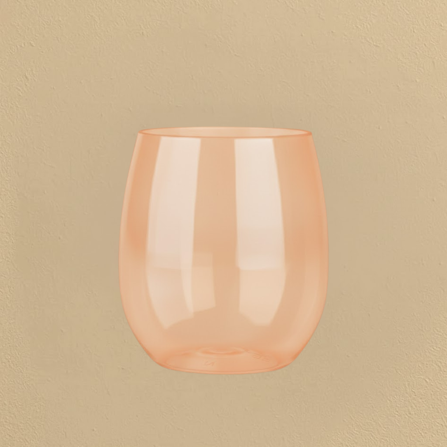Stemless Goblets 12 oz Peach Transparent