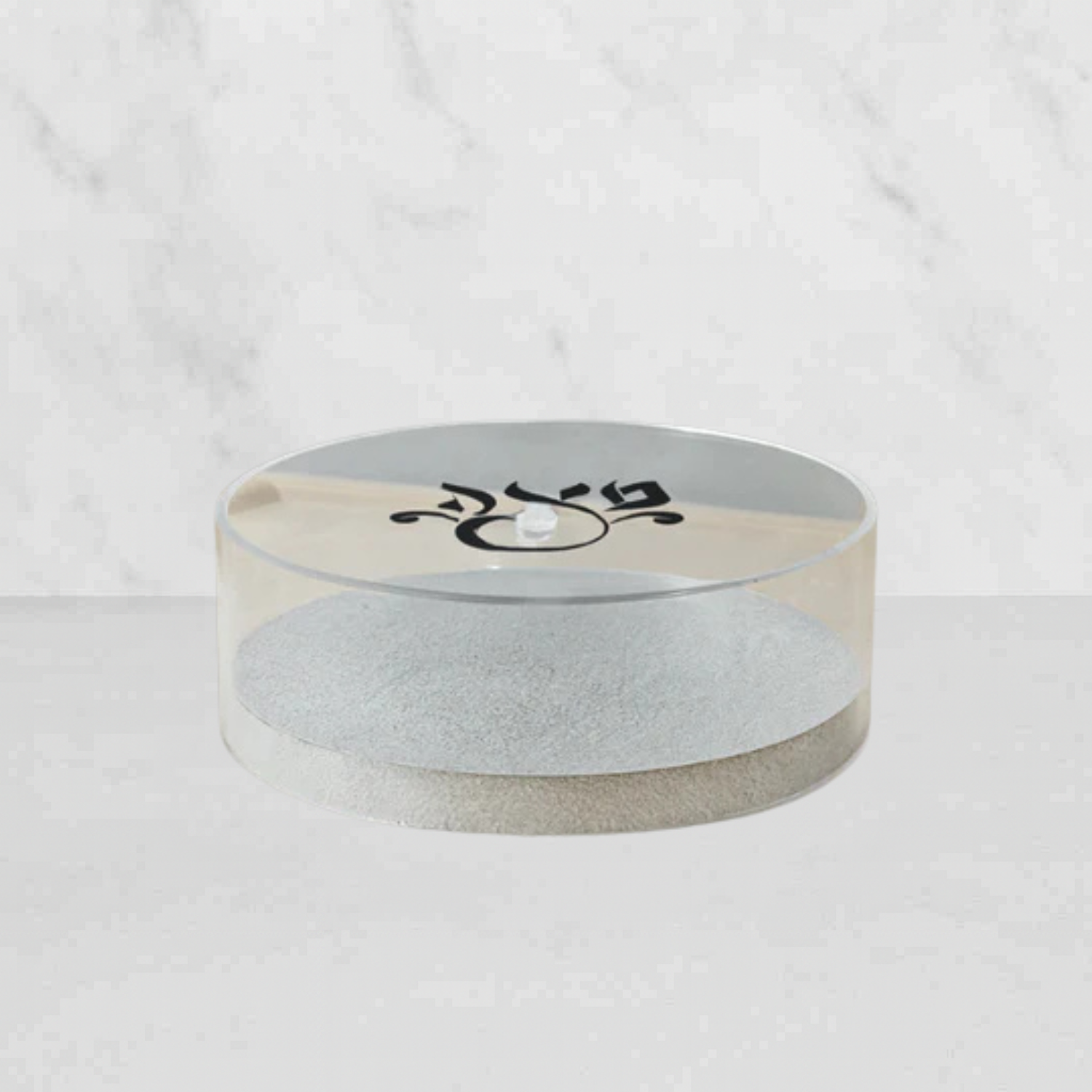 Clear with Silver Base Round  Matzah Box