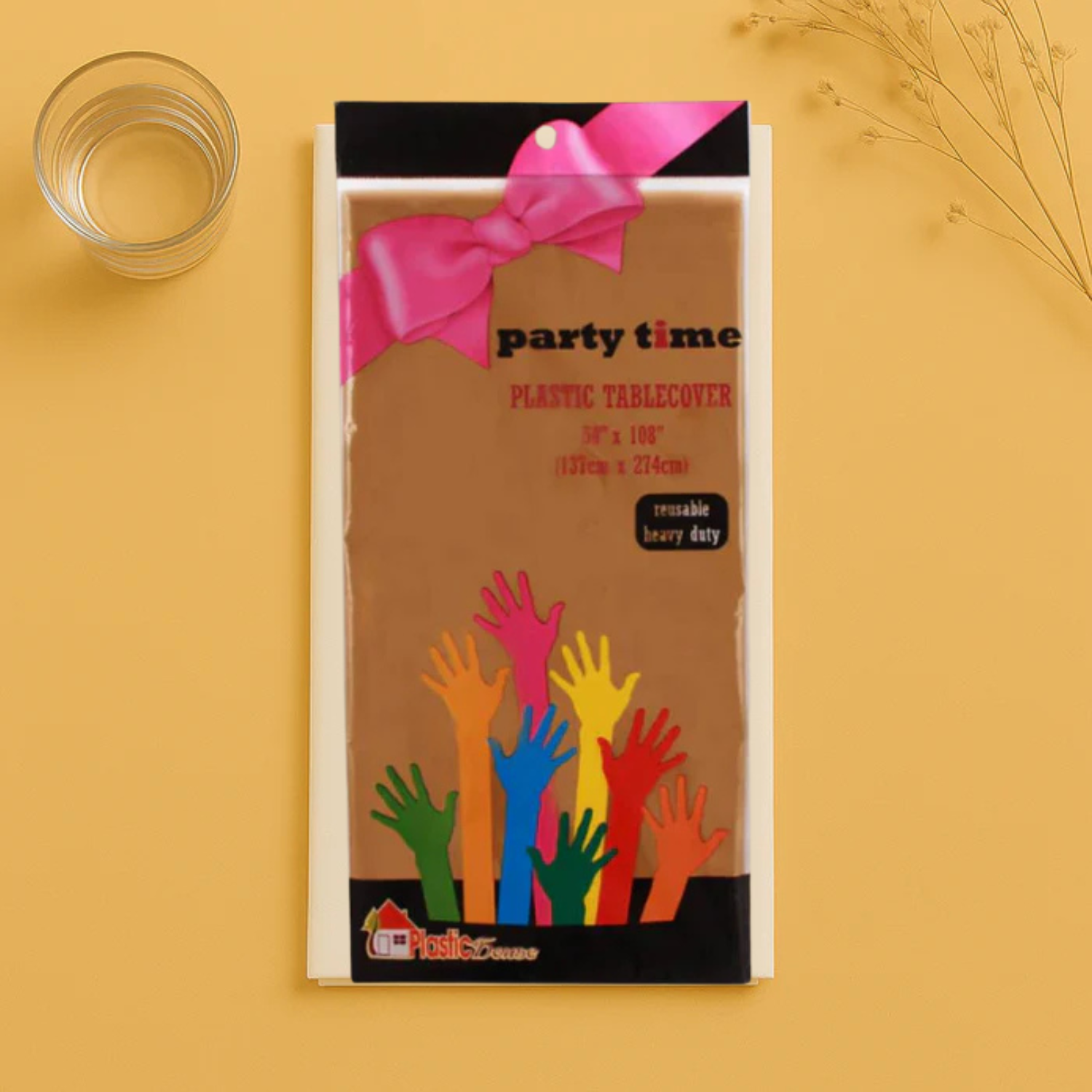Plastic Table Cover in Gold