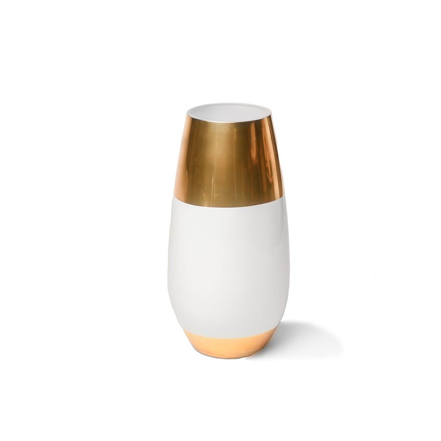 White and Gold Glass Vase - The Closeout Connection
