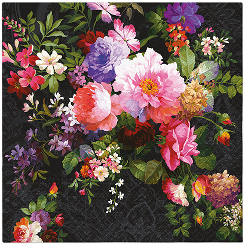 Roses on Velvet Lunch Napkin - 20 Count - The Closeout Connection