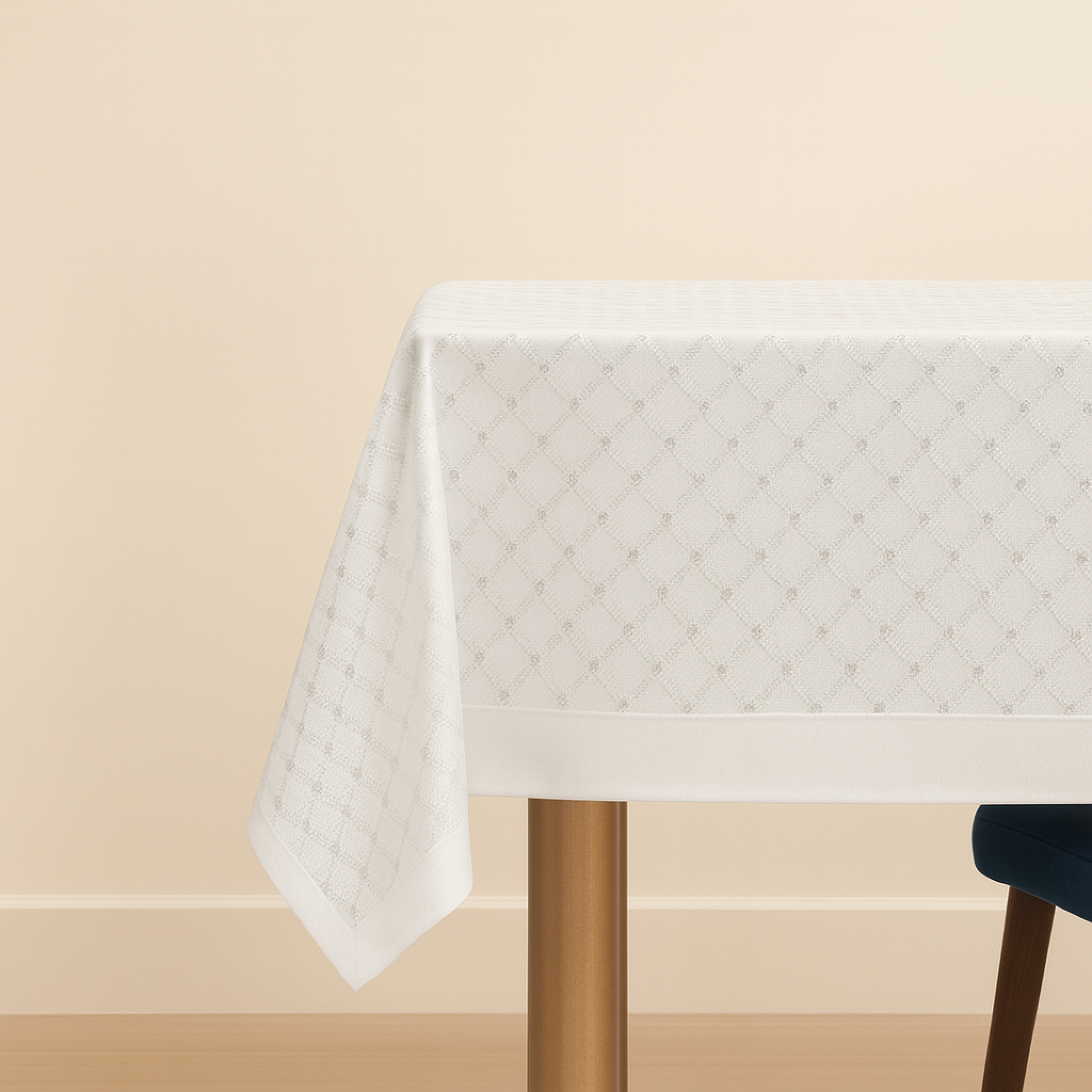 White HLD8709 Tablecloth