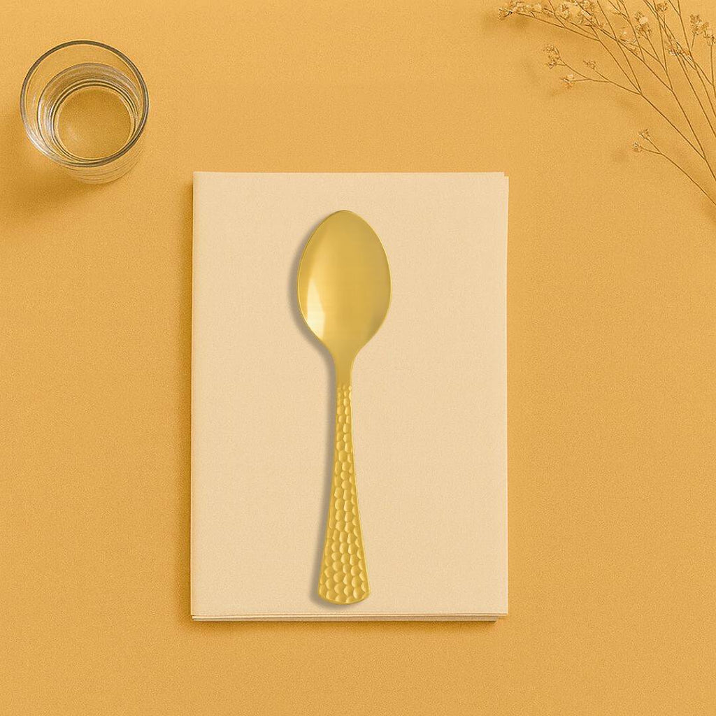 Hammered Soup Spoons Plastic Flatware- 20 Count