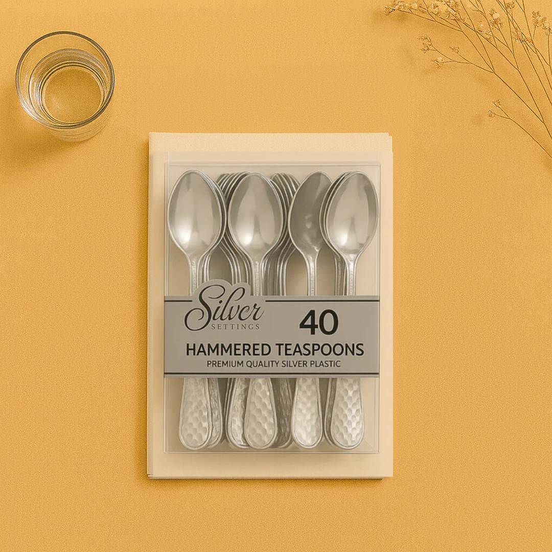 Hammered Teaspoons- 40 Count