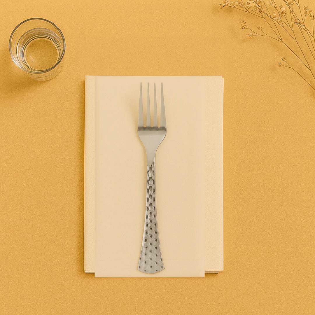 Silver Settings Hammered Forks- 40 Ct