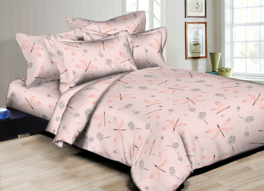 Pink Dancingfly Duvet Set - The Closeout Connection