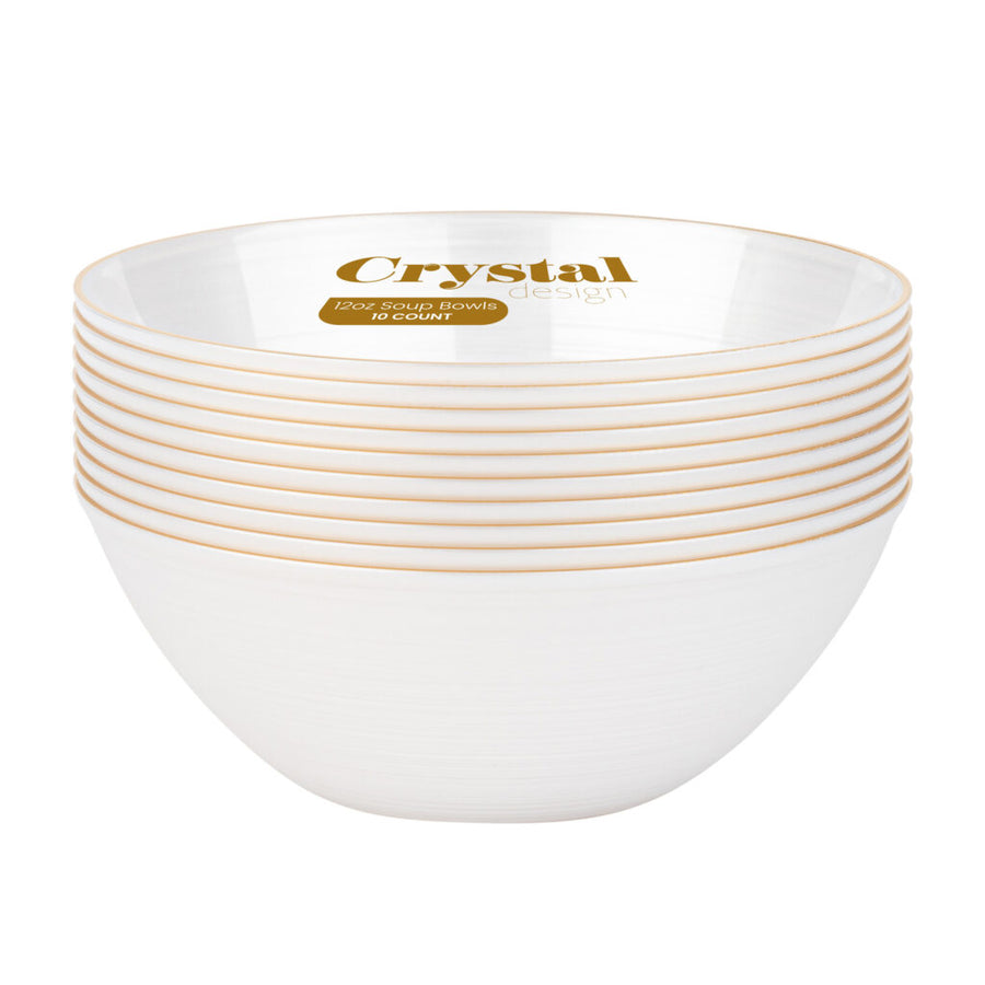 Crystal Design Bowls Pearl - 10 Count - The Closeout Connection
