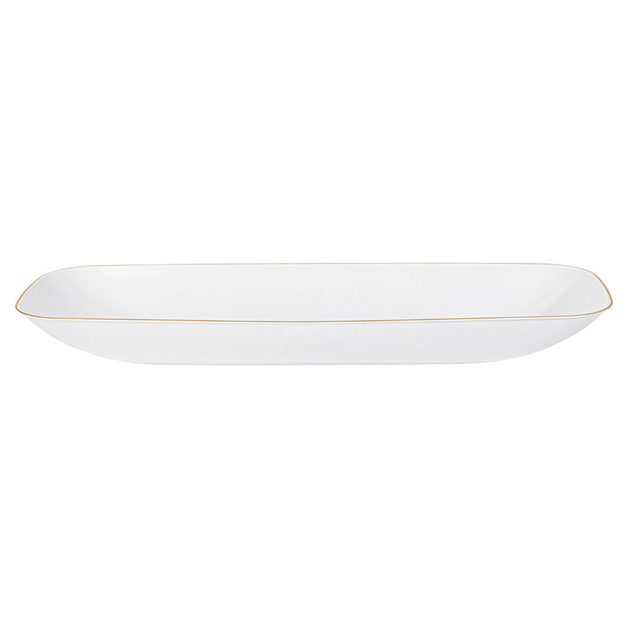 76 oz Organic Salad Bowl Rectangle with Gold Rim - The Closeout Connection