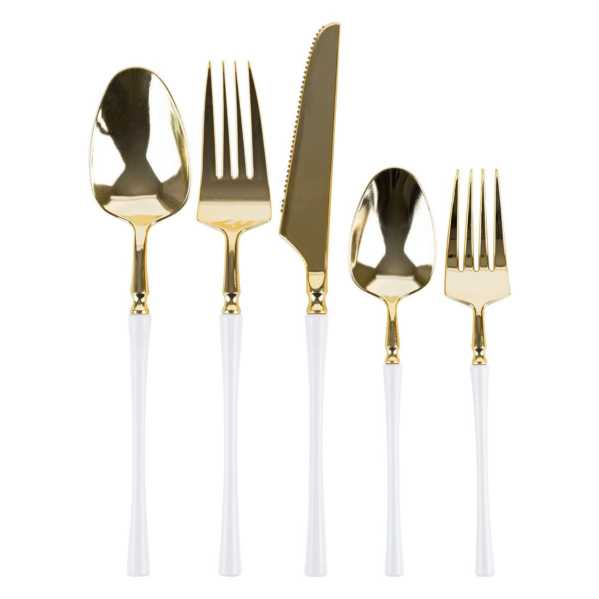 Gold and White Soup Spoons- 20 Count