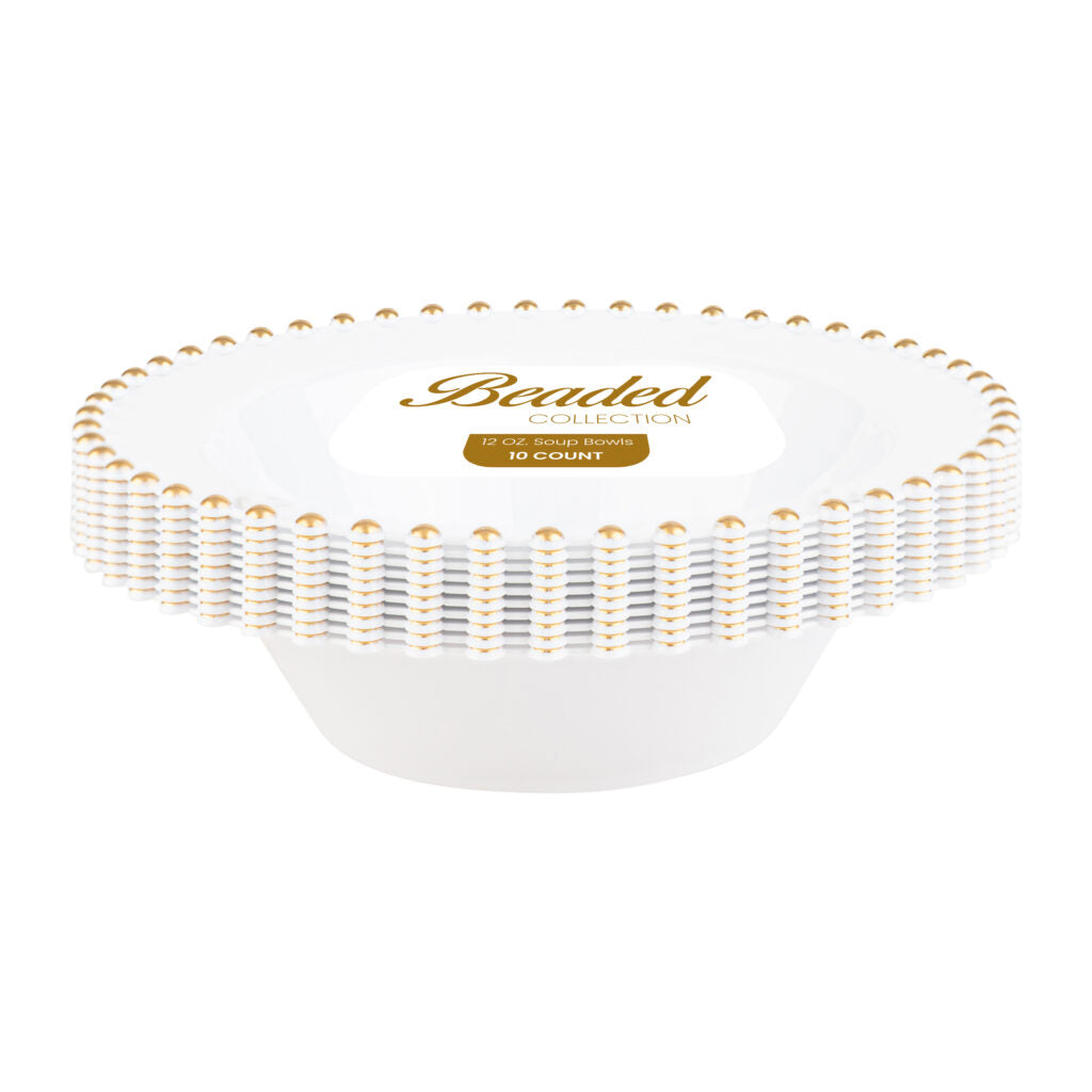 Beaded Collection White and Gold