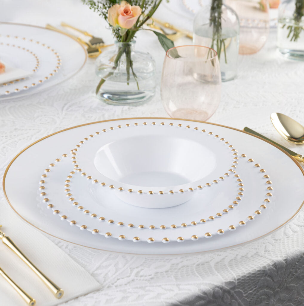 Beaded Collection White and Gold