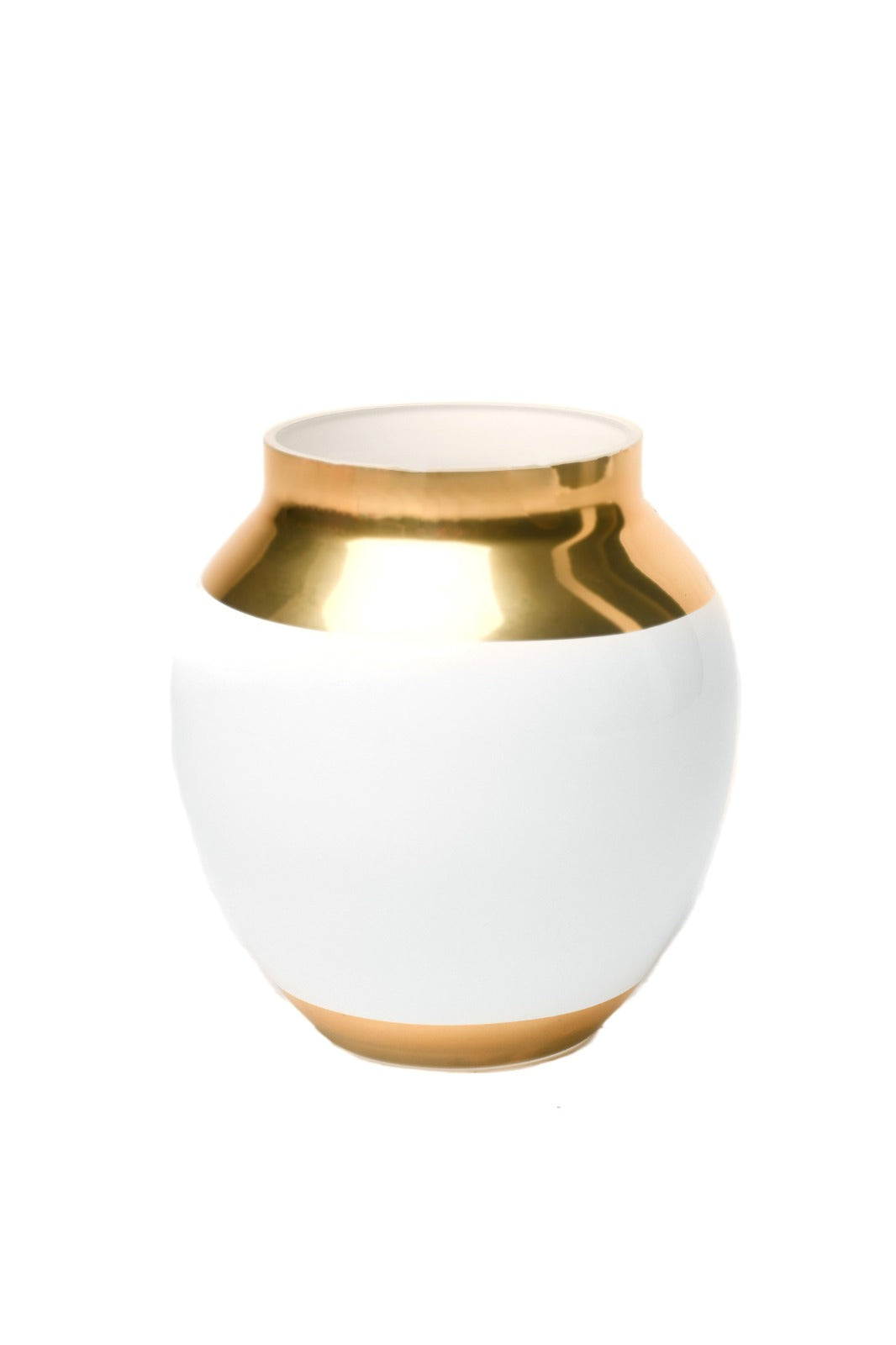 White and Gold Medium Vase