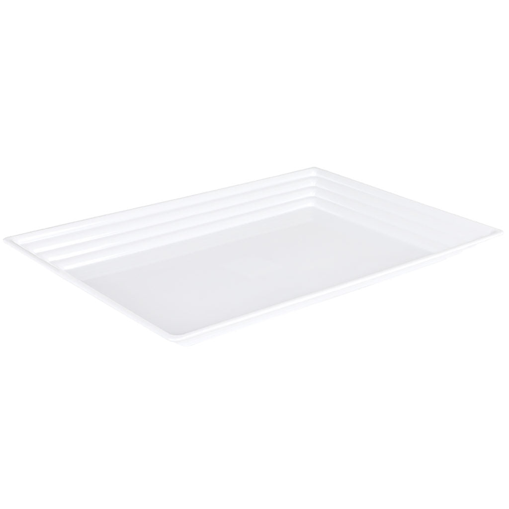 White Leveled Rectangle Tray - The Closeout Connection#Color_White