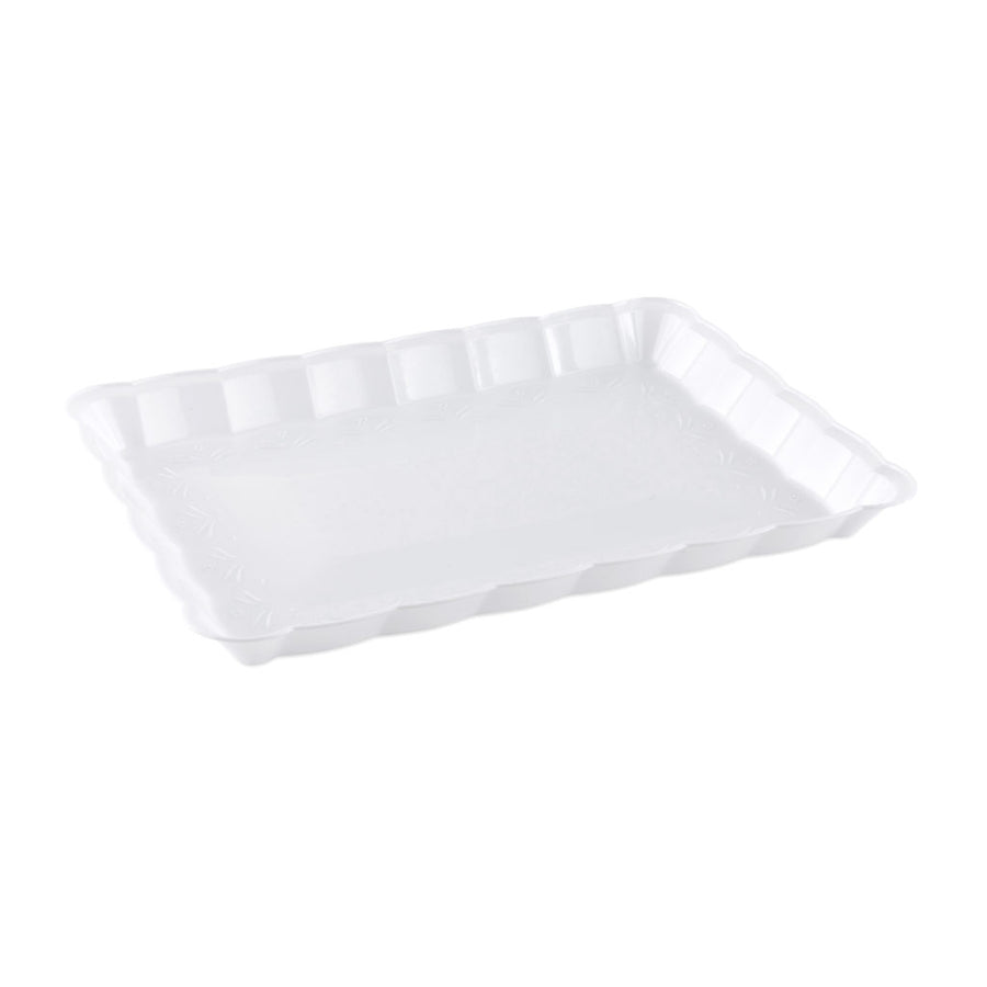 Scalloped White Tray - The Closeout Connection