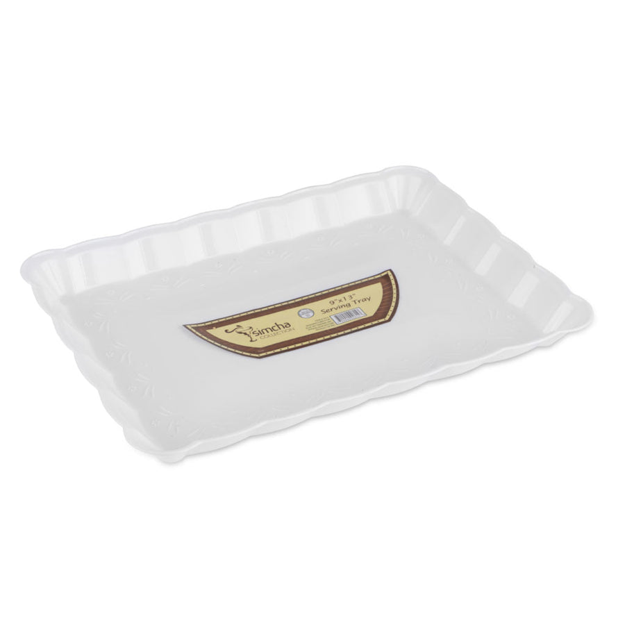 Scalloped White Tray - The Closeout Connection