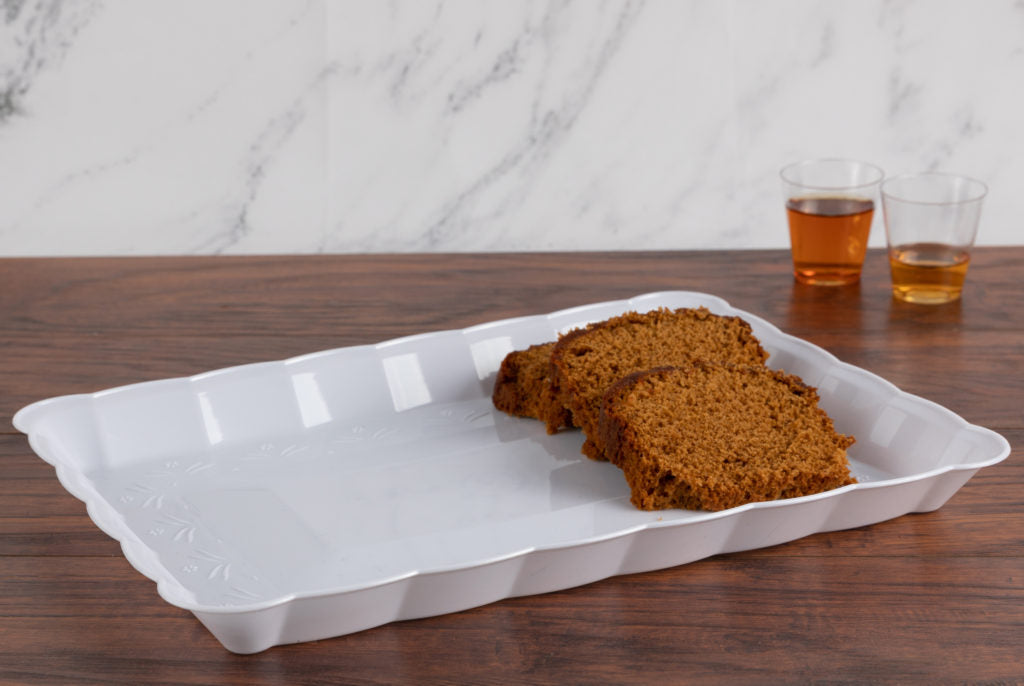 Scalloped White Tray - The Closeout Connection#Color_White-Scalloped