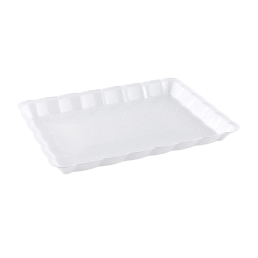 Scalloped White Tray - The Closeout Connection
