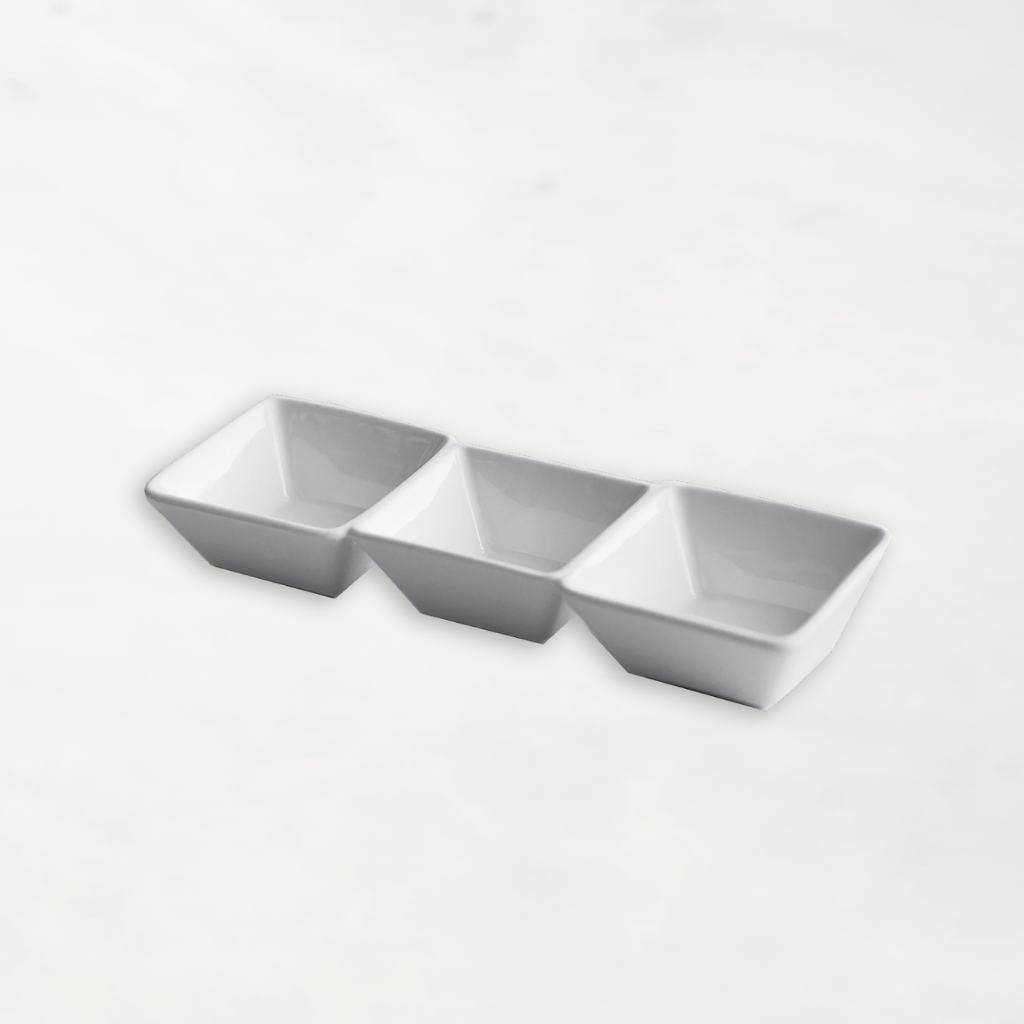 White 3 Section Ceramic Dish