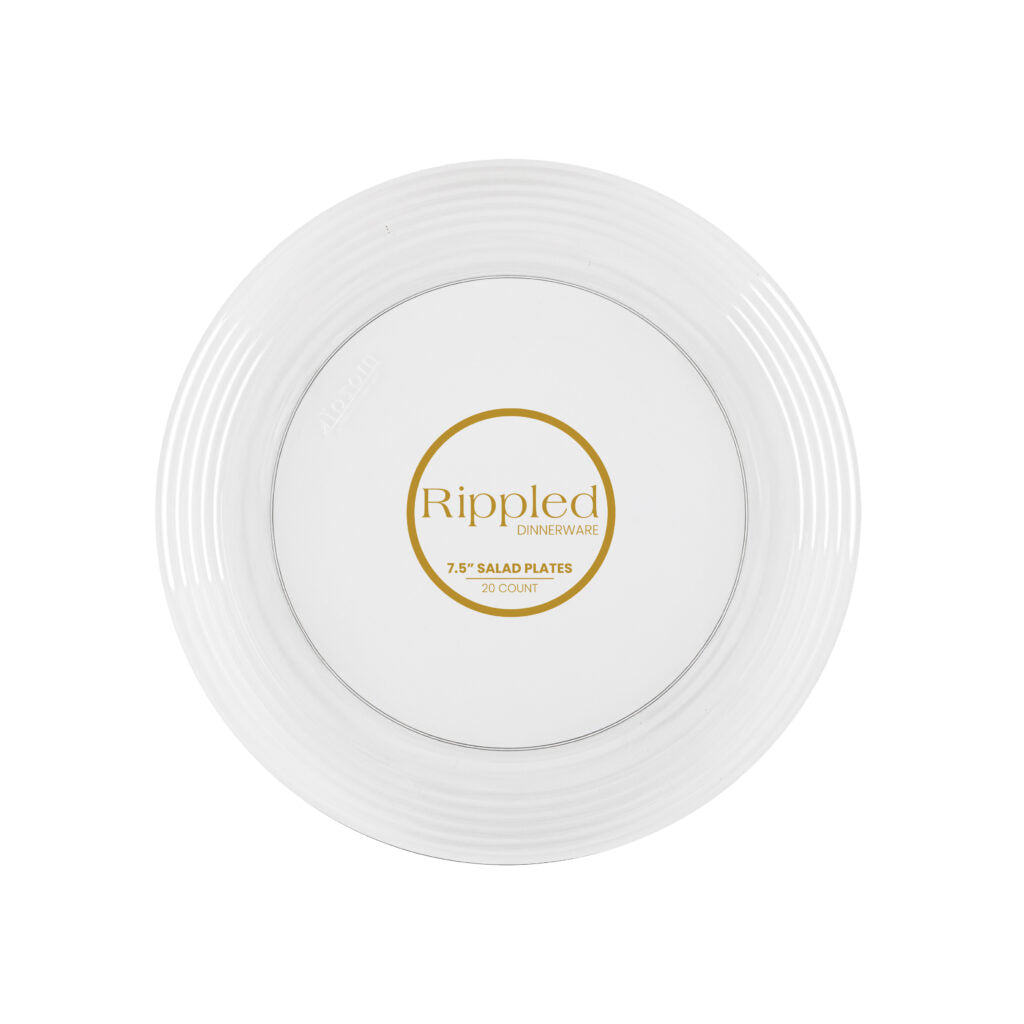 Rippled Clear 7.5″ Plates - 20 Count