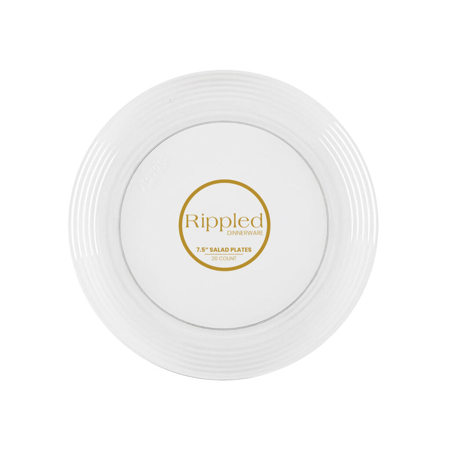 Rippled Clear 7.5″ Plates - 20 Count - The Closeout Connection