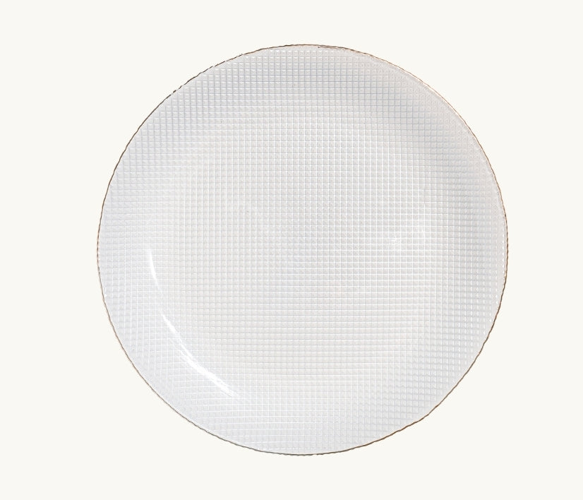 White Houndstooth Glass Dinnerware Collection