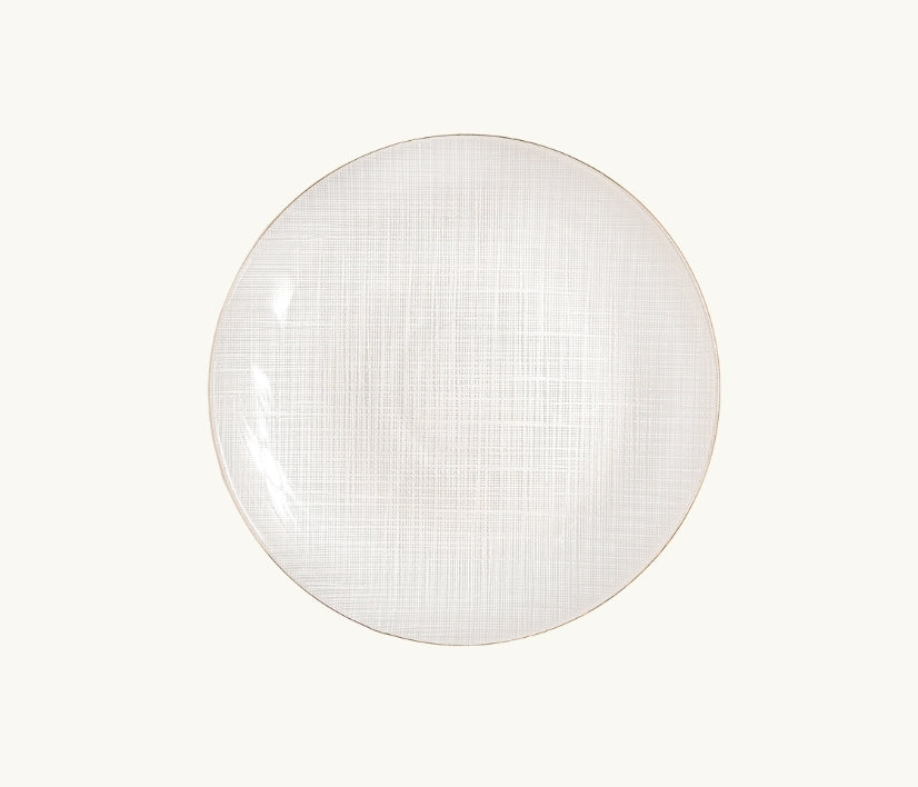 White Sketch Glass Plates & Bowls Collection