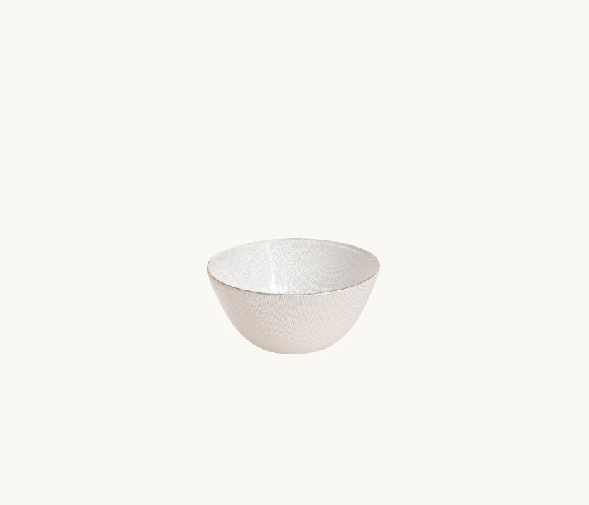 White Sketch Glass Plates & Bowls Collection