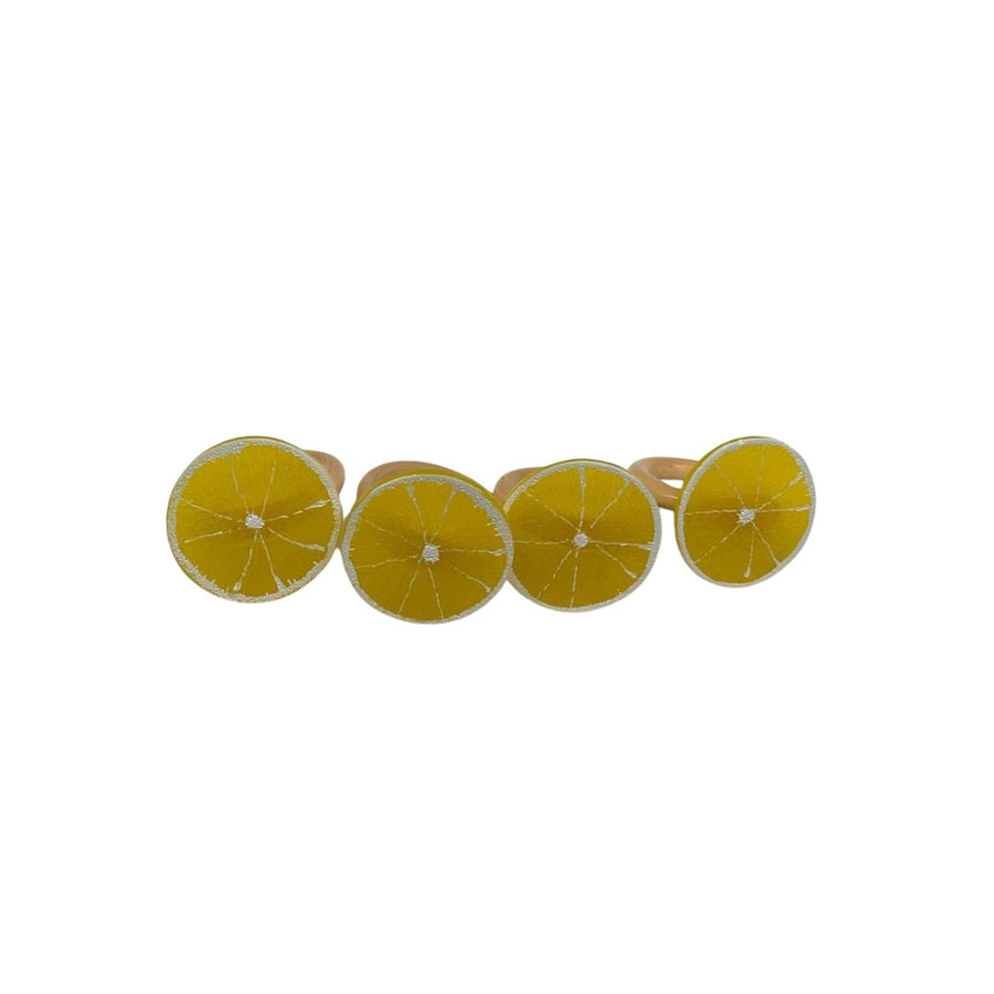 Lemon Napkin Ring - 4 Count - The Closeout Connection