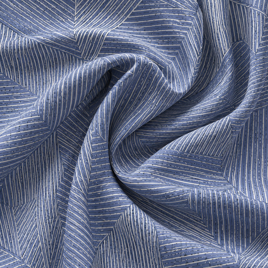 Luxe Aberdeen Blue Bedding Set - fabric close-up
