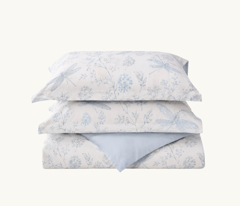 Luxe Dragonfly Garden Blue Bedding Set - 6 Piece