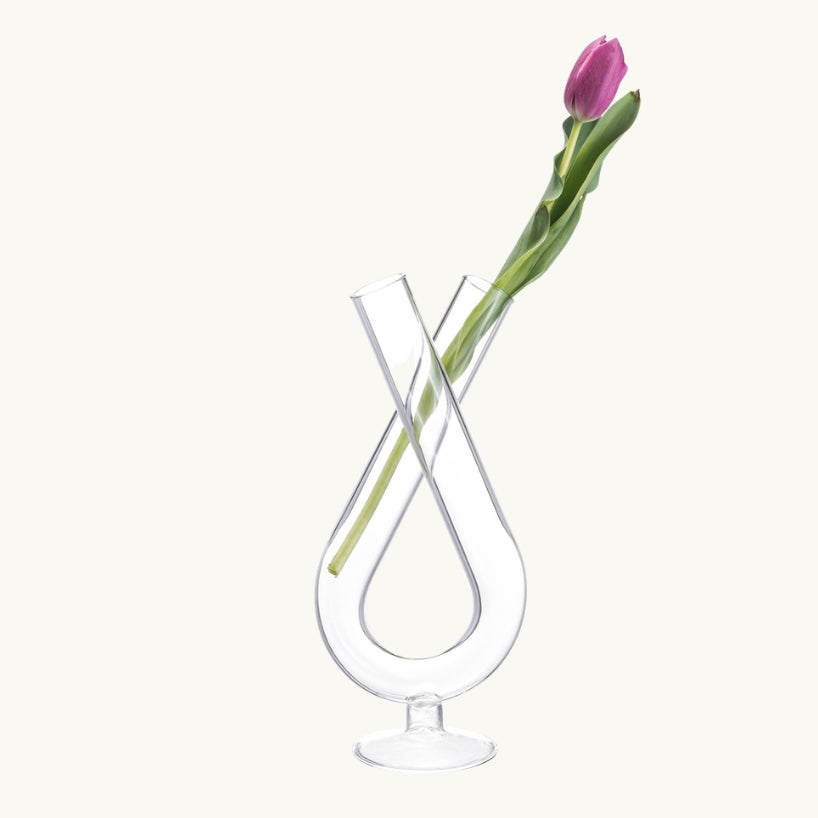 Treviso Rounded Intersecting Tube Vase 9.25" High x 4.25" Wide