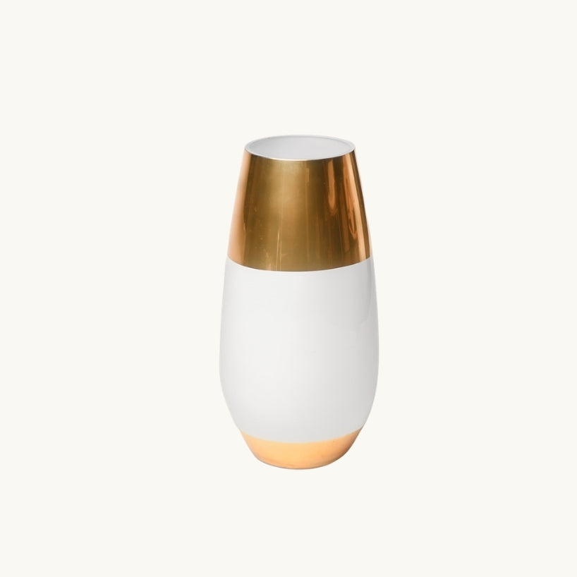 White and Gold Glass Vase