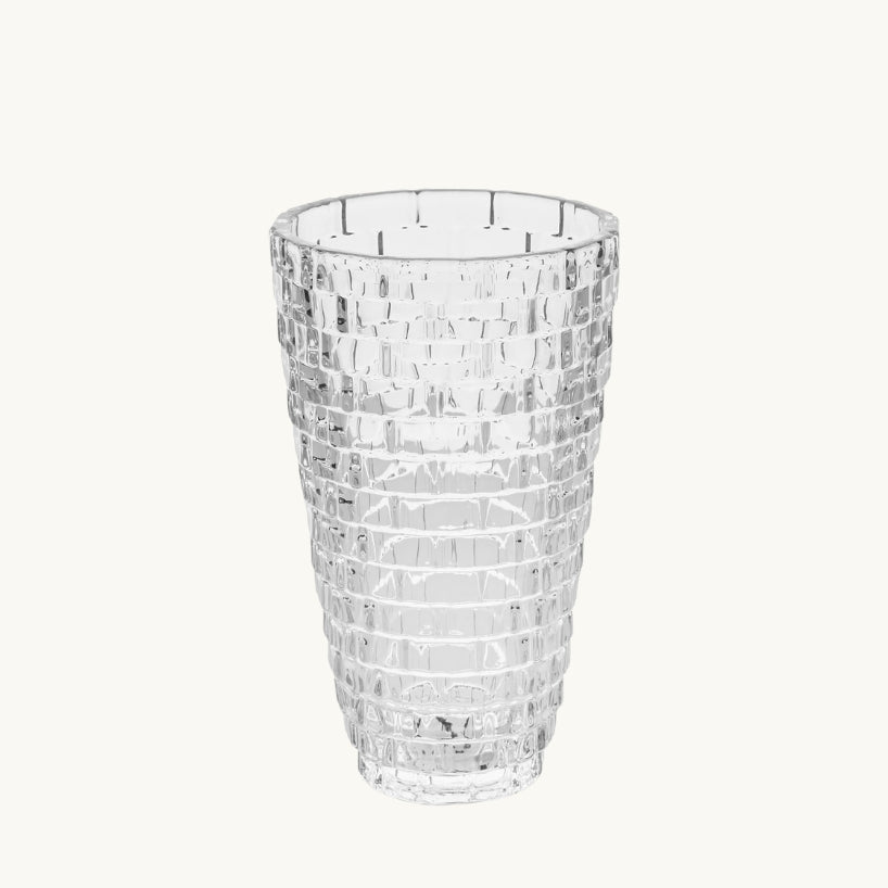 Round Basket Weave Glass Vase