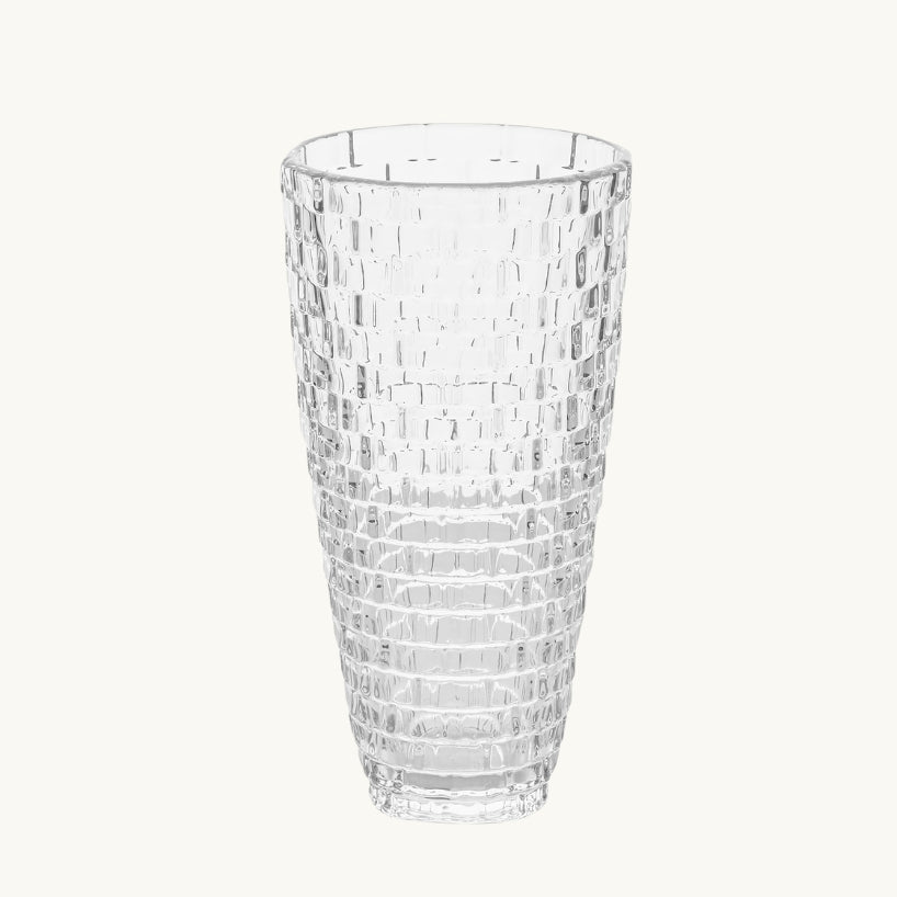 Round Basket Weave Glass Vase