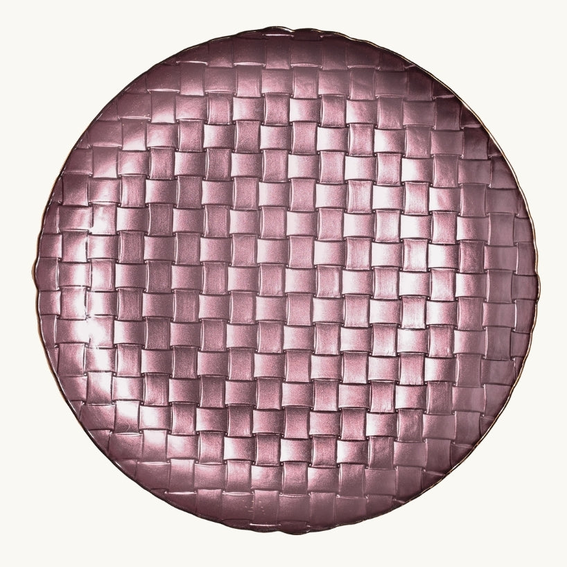 Purple Basket Weave Glass Dinnerware Collection