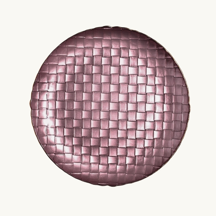 Purple Basket Weave Glass Dinnerware Collection